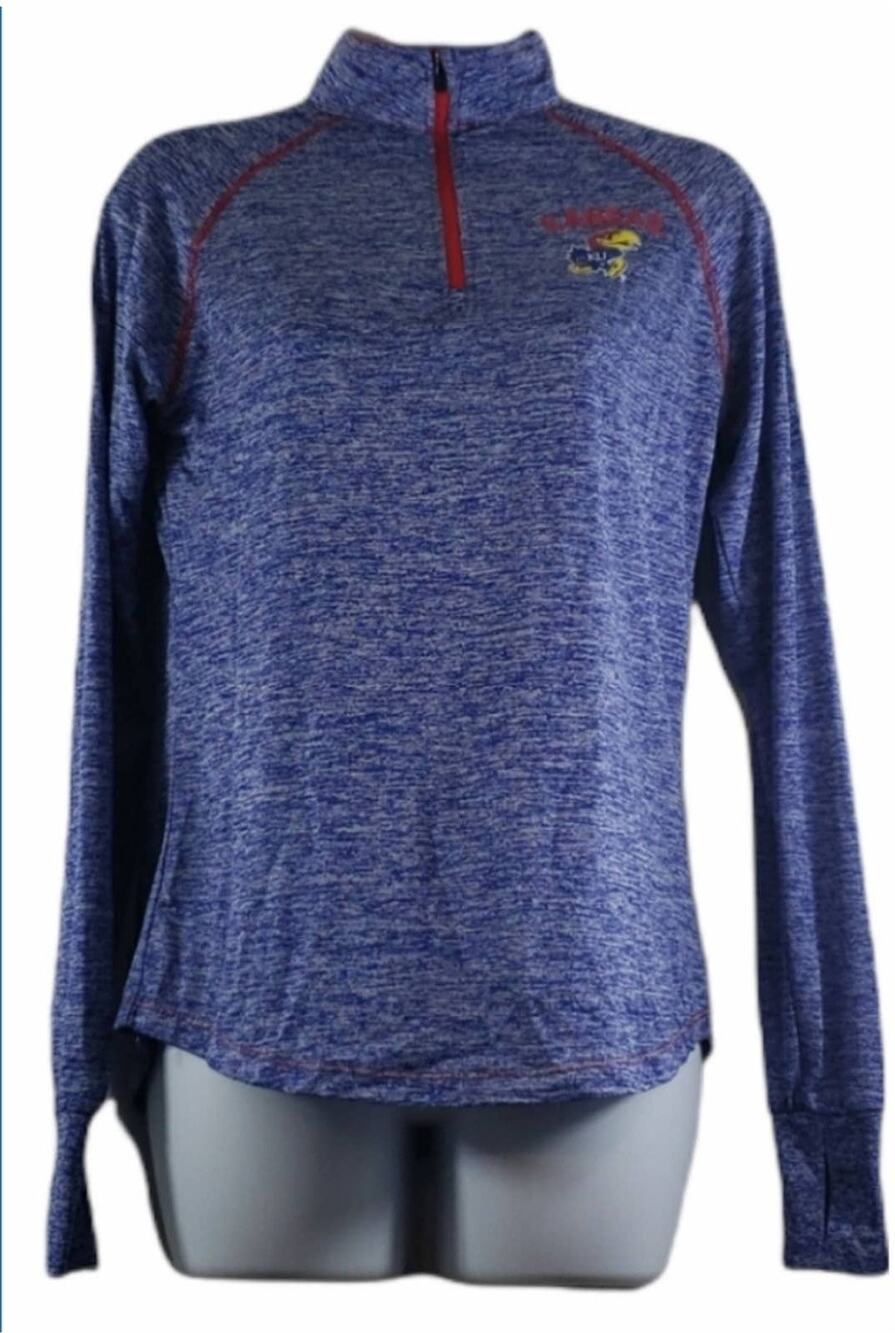 Colosseum Kansas University KU Jayhawks Quarter Zip LS Top Small
